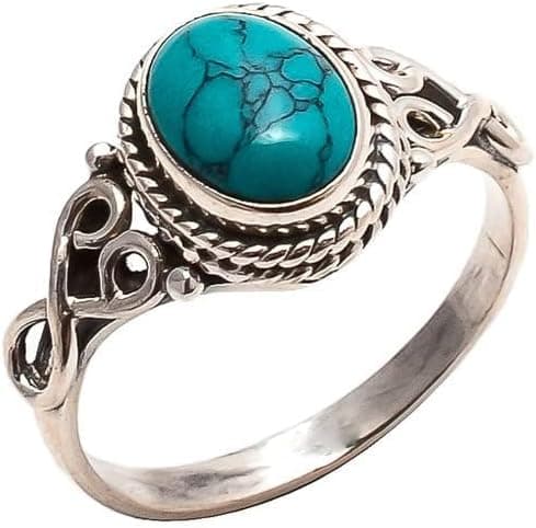 Turquoise Stone Ring For Women Handmade